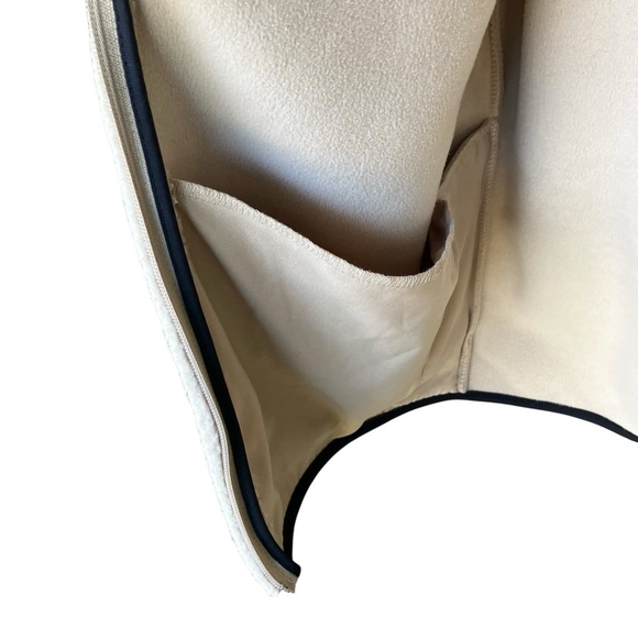 H&M Fleece Smiley Vest Full Zip Pockets Sleeveless Outdoor Casual‎ Beige M - Picture 9 of 9